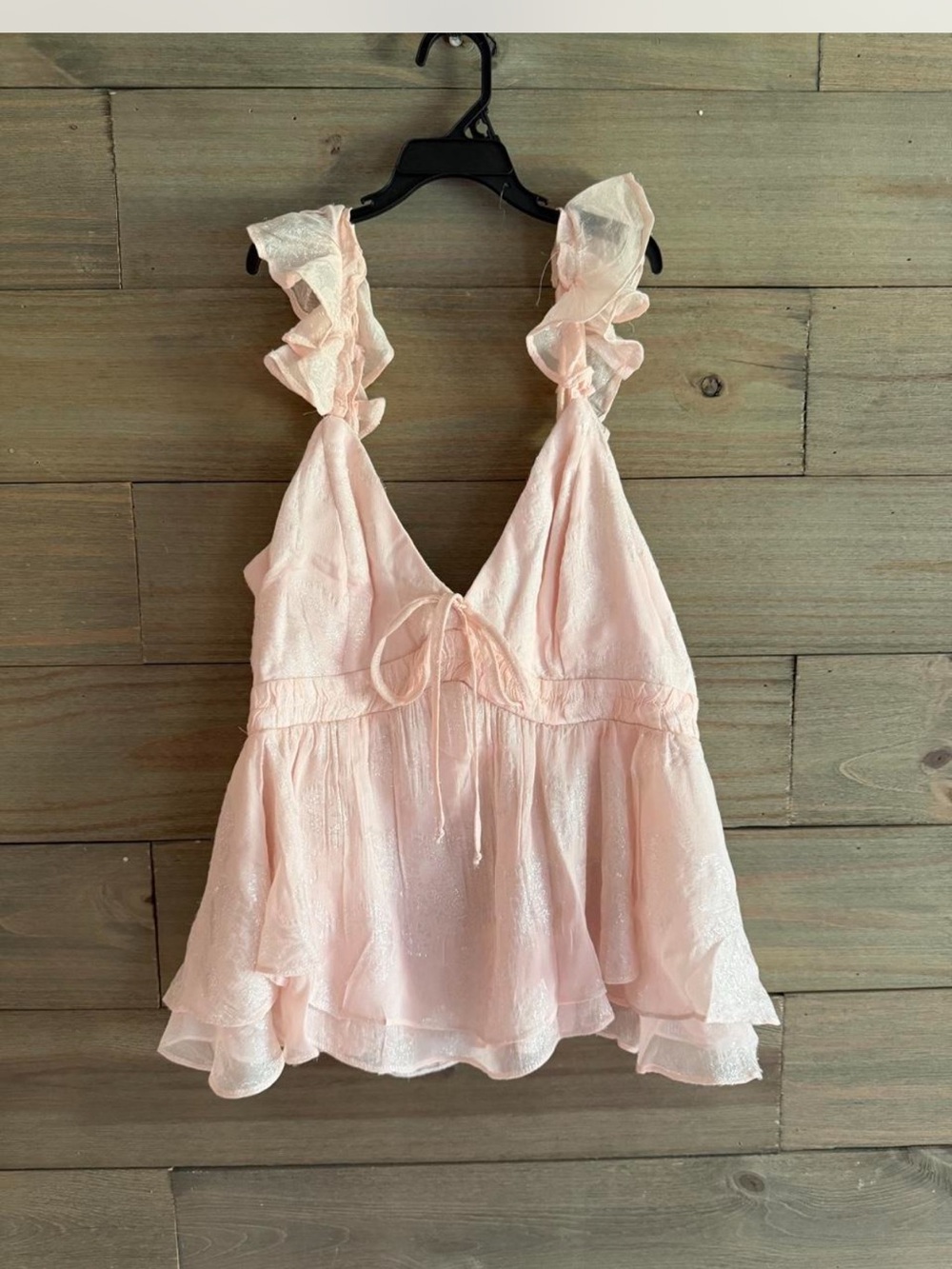 PARKER Romantic Ruffle Pink Cami with Tie-Front